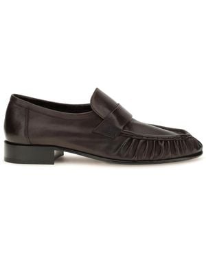 The Row Soft Suede Loafers Deep - White