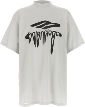 Balenciaga '3B Liquefied' T-Shirt - Gray