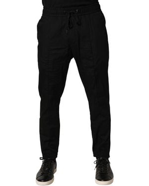 Dolce & Gabbana Cotton Skinny Jogger Trouser Trousers - Black