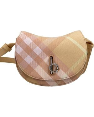 Burberry Mini Check Rocking Horse Crossbody Bag Purse Cotton - Metallic