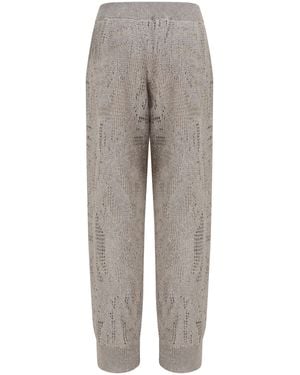 Brunello Cucinelli Track Dazzling Water Lillies Pants - Gray