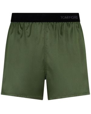 Tom Ford Silk Pyjama Shorts - Green