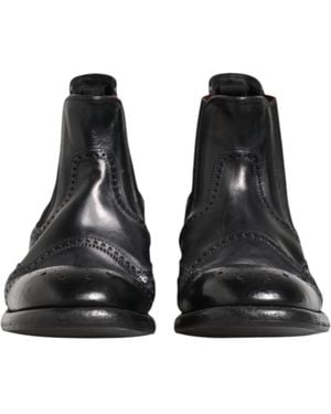 Dolce & Gabbana Brogue Ankle Boots - Black