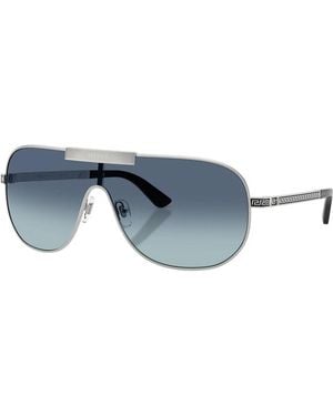 Versace Sunglasses Shield Full Rim, Frame And Light Gradient Dark Lens Ve2293100019 - Blue