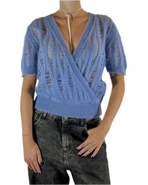 FEDERICA TOSI Maglia Incrociata Mohair __Single__ Maglieria - Blue