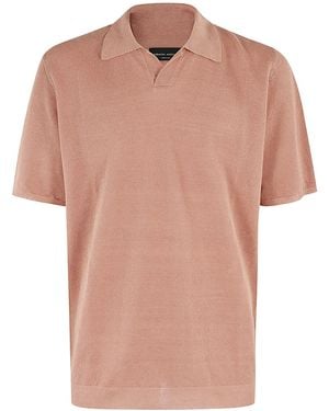 Roberto Collina Polo Mc Punto Piquet - Pink