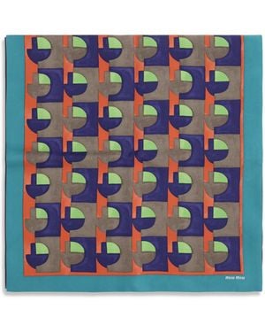 Miu Miu Geometric Print Scarf - Blue