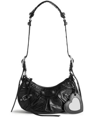 Balenciaga Le Cagole Xs Leather Shoulder Bag - White