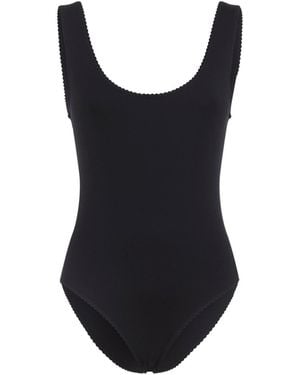 Phoebe Philo Scalloped Polyamide One-Piece - Blue