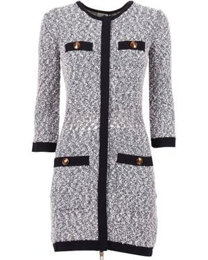 Elisabetta Franchi Knitted Dress Midi - Grey