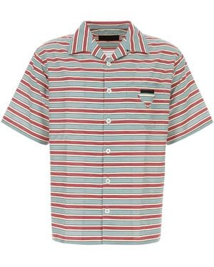Prada Embroidered Cotton Blend Shirt - Multicolour