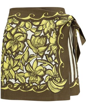 ALÉMAIS Mona Wrap Mini Skirt True Hemp - Green