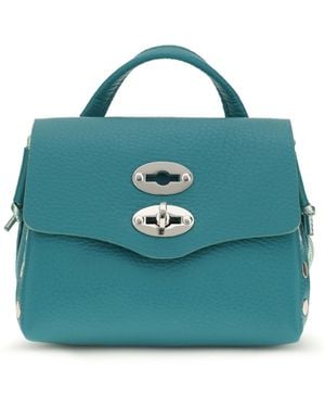 Zanellato Postina Shoulder Bag Calf Leather Bos Taurus - Blue
