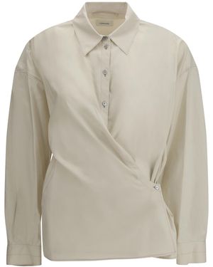 Lemaire Cotton Blend Shirt Cotton; Silk - White