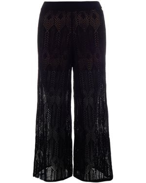 Liu Jo Trousers Perforated Knit - Black