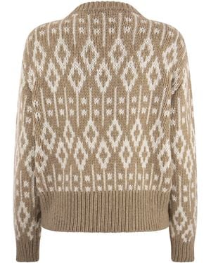 Brunello Cucinelli Wool Patterned Sweater Clothing - Brown