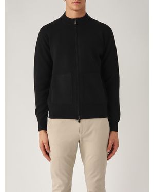 FILIPPO DE LAURENTIIS Cardigan Bomber Zip Cardigan - Black