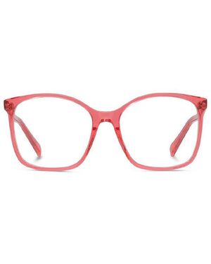 Celine Eyeglasses Square Full Rim, Transparent Frame And Clear Demo Lenses Lens Cl50027I075 - Red