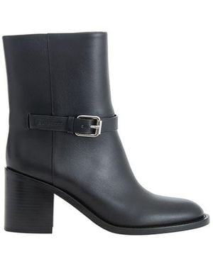 Burberry Leather Ankle Boots - Gray