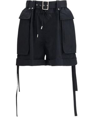 McQueen Cotton Bermuda Shorts - Black