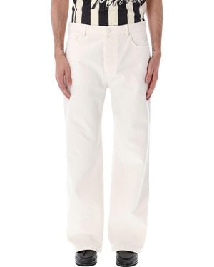 Ami Paris Large Fit Cotton Twill Jeans - White