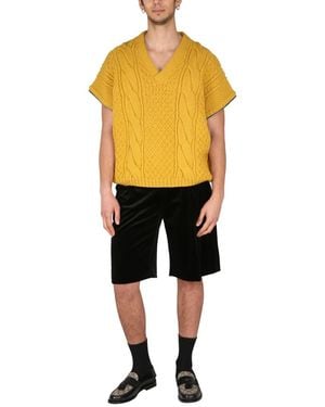 Gucci Shorts Stretch Velvet - Yellow