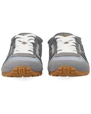 Balmain Racer 45 Sneaker Calf Leather Sneakers - Gray