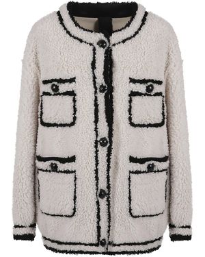 Blancha Mid-Length Knitted Buttoned Jacket - Grey