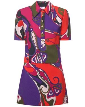PUCCI Orchid Print Dress - Red