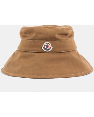 Moncler Camel Logo Patch Bucket Hat - Natural