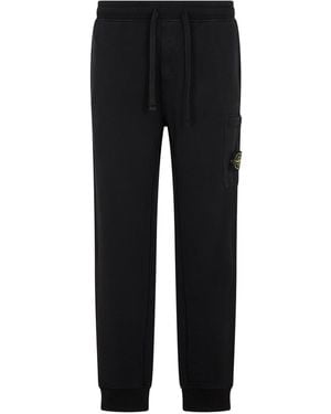 Stone Island Compass Patch Drawstring Trousers - Black