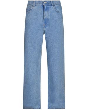 Marni Logo Patched 5 Pockets Jeans - Blue