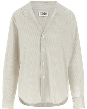 MM6 by Maison Margiela Trompe Loeil Collar Shirt Cotton Shirt, Blouse - White