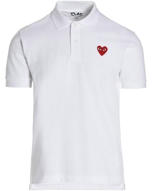 COMME DES GARÇONS PLAY Logo Patch Polo Shirt - White