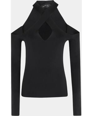 FEDERICA TOSI Maglia Scollo Incrociato Maglieria - Black