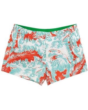 Bottega Veneta White Polyamide Swim Shorts - Red