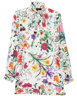 Gucci Printed Silk Mini Dress - White