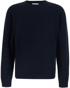 Roberto Collina Crew Neck Wool Sweater, Virgin Tops - Blue