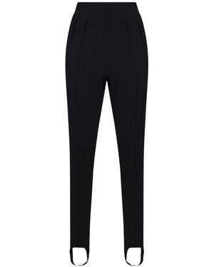 Mugler Stretch Wool-Blend Stirrup Tailored Leggings - Black