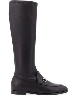 Gucci Jordaan Leather Boots - Black