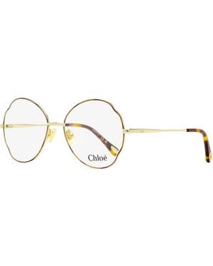 Chloé Chloe Scalloped Oval Eyeglasses Ch0097O 004 Havana- 53Mm Metal/Plastic (Acetate) Sunglasses - Black