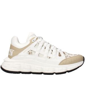 Versace Fabric Athletic Sneakers - White