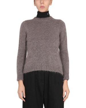 Raf Simons Mohair Crewneck Sweater - Gray