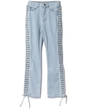 ROTATE BIRGER CHRISTENSEN Laced Straight Leg Jeans - Blue