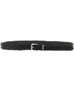 Saint Laurent Calfskin Regular Belt - Black