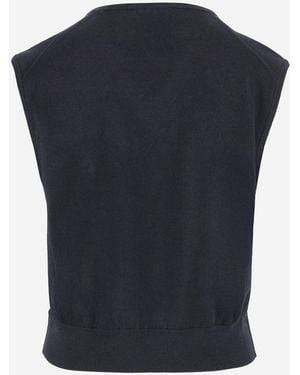 Bottega Veneta Cotton And Viscose Twin-Set Jumper - Blue