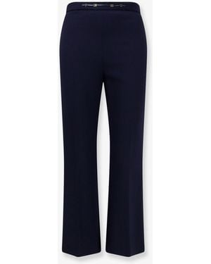 Elisabetta Franchi Trousers Essentials Monogram Polyester - Blue