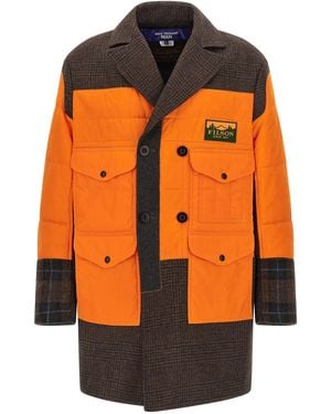 Junya Watanabe Filson X Patchwork Coat - Orange