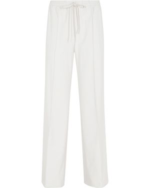 DUNO Pantalone Dritto Relaxed Con Gambia Ampia Poliestere E Elastan Pantaloni - White