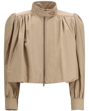 Chloé Boule Gathered Jacket - Natural